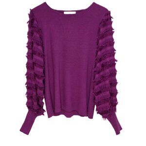1194 Sioni Milano Embellished Balloon Sleeves Pullover Sweater Sz.M